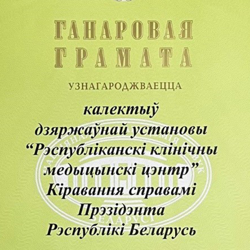 Ганаровая грамата за высокія дасягненні